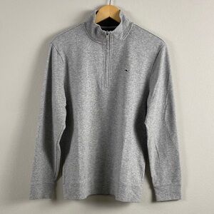 Vineyard Vines Performance Saltwater Half Zip Sweater | Light Gray Heather